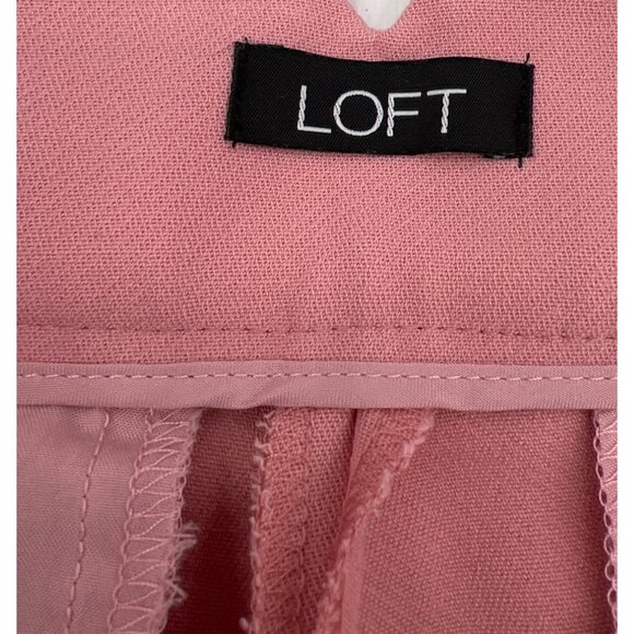LOFT Women's Marisa Pink Ankle Pants Size 6 Dress Pants cuffed Straight Career - Picture 2 of 8